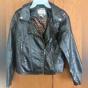 Body Central Black Faux Leather Jacket XL